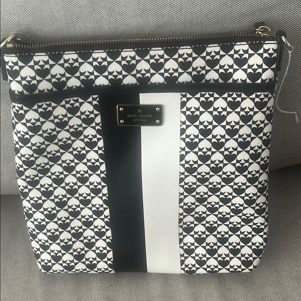 kate spade Black & White Geometric Stripe Crossbody